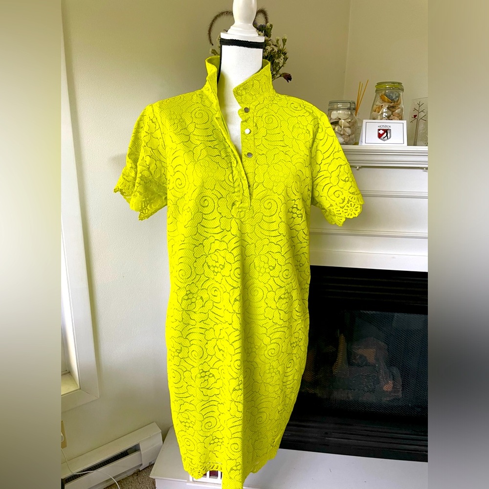Lime lace Shirtdress